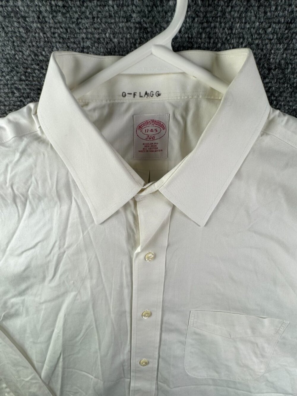 Brooks Brothers Long Sleeve Button Up Shirt 17 34/35 White Regular Fit Cotton
